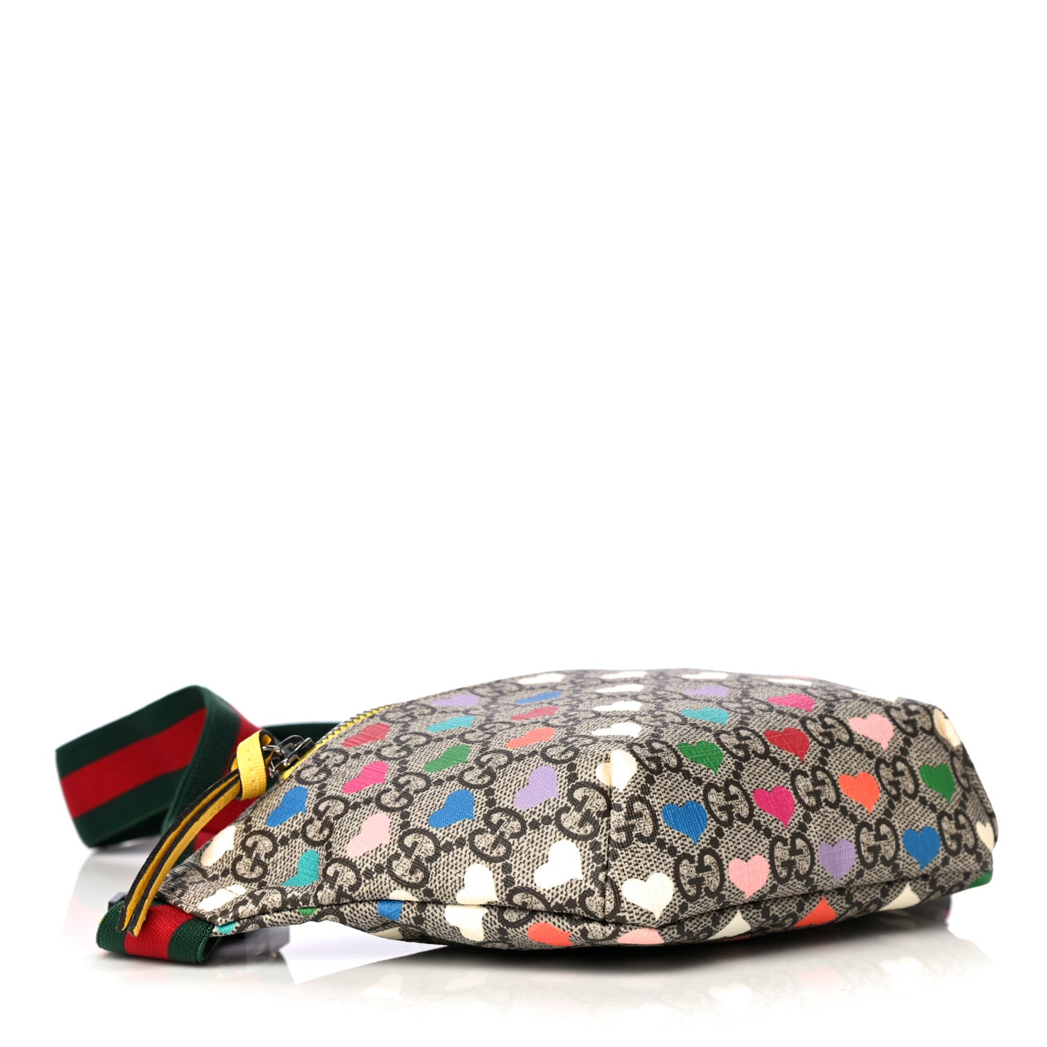 Gucci Soft GG Supreme Monogram Hearts Web Childrens Belt Bag Beige Ebony Multicolor Freesia 3 of 4