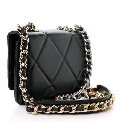 Chanel Lambskin Quilted Chanel 19 Wallet On Chain WOC Black 3 of 11