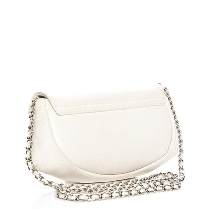 Chanel Caviar Half Moon Wallet On Chain WOC White 3 of 14