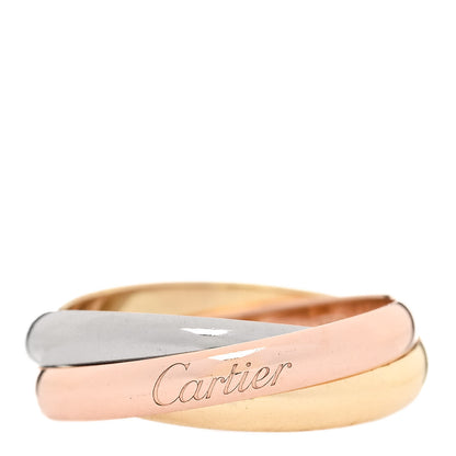 Cartier 18K Pink Yellow White Gold Small Trinity Ring 53 6.5 1 of 5