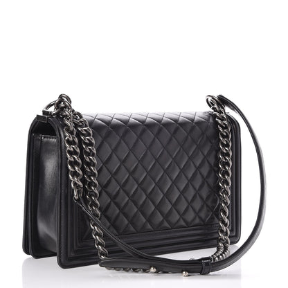 Chanel Lambskin Quilted New Medium Boy Flap Black 4 of 10