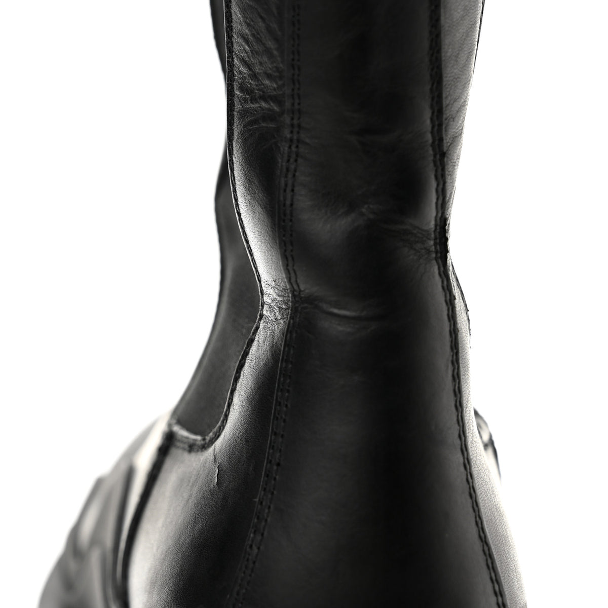 Calfskin The Tire Chelsea Boots 36 Black Transparent
