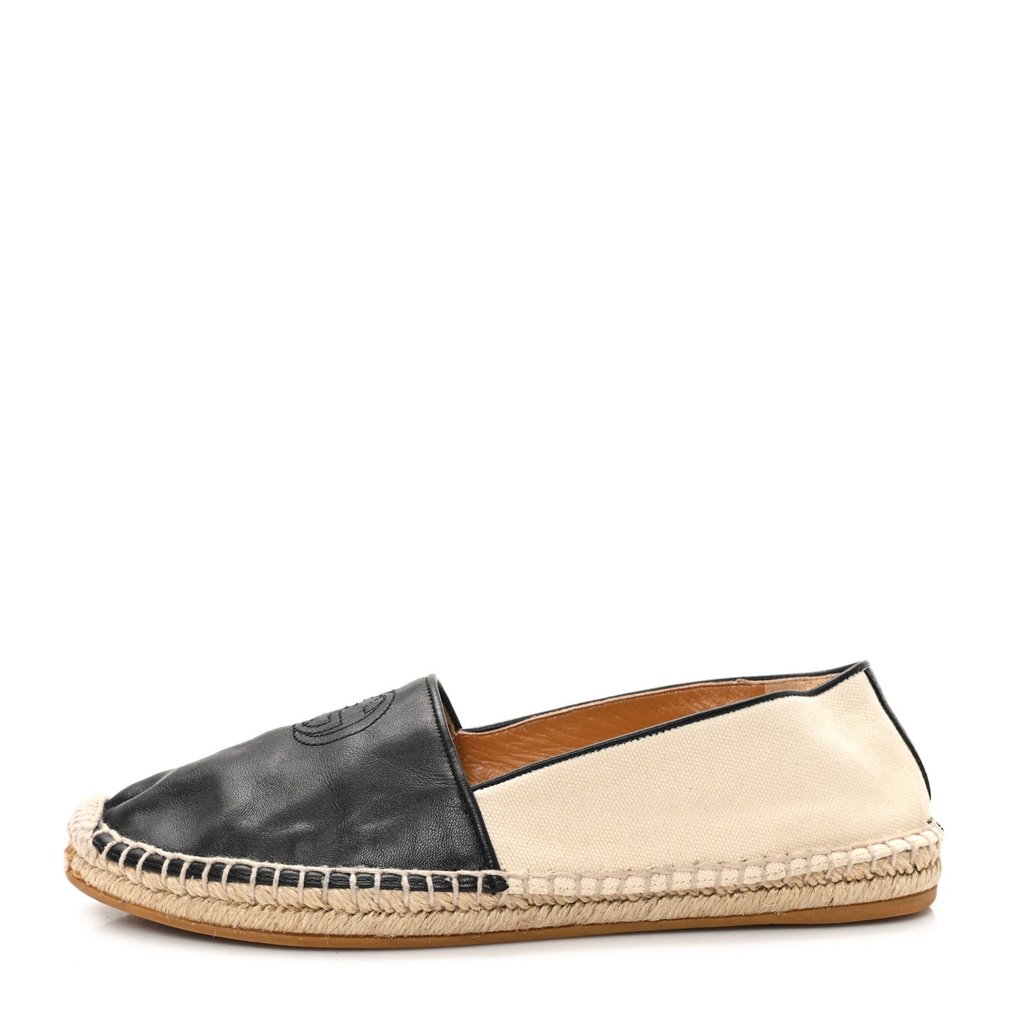 Nappa Canvas Espadrilles 35 Natural Black