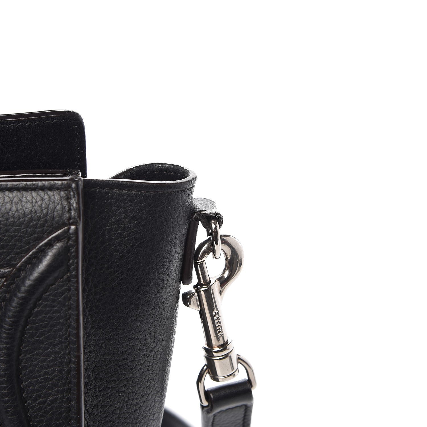 Celine Drummed Calfskin Nano Luggage Black 14 of 16