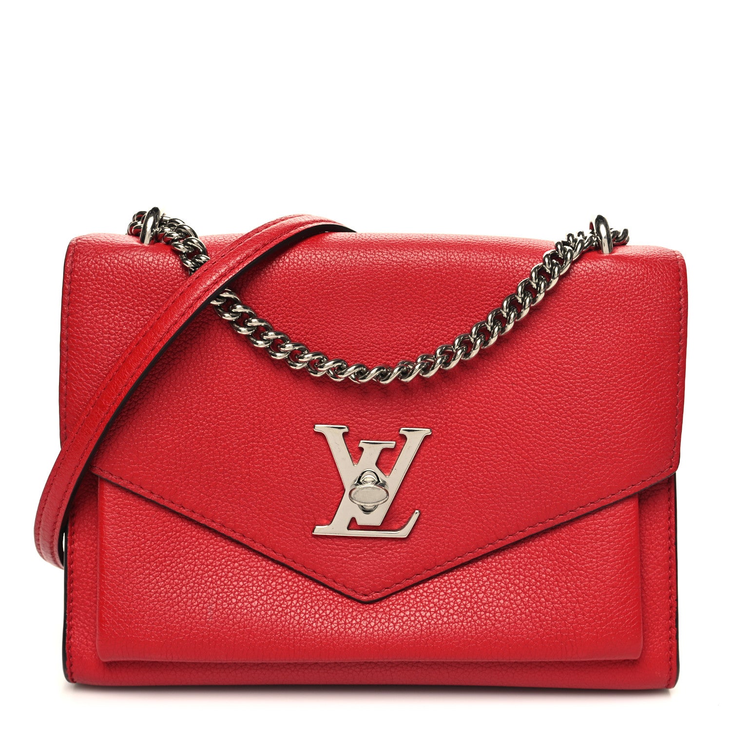 Louis Vuitton Soft Calfskin My Lockme Chain Bag BB Poppy 1 of 12