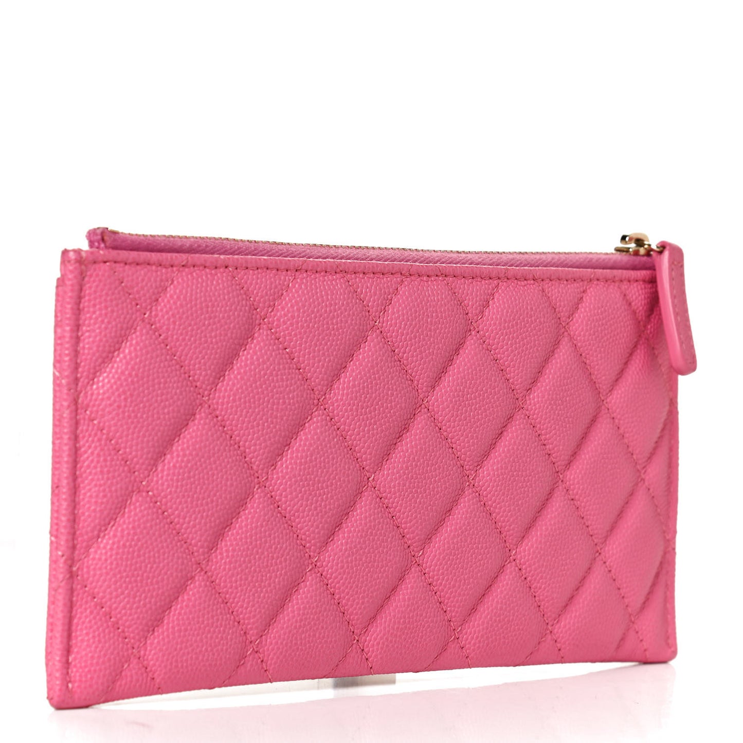 Caviar Quilted Classic Zip Pouch Pink