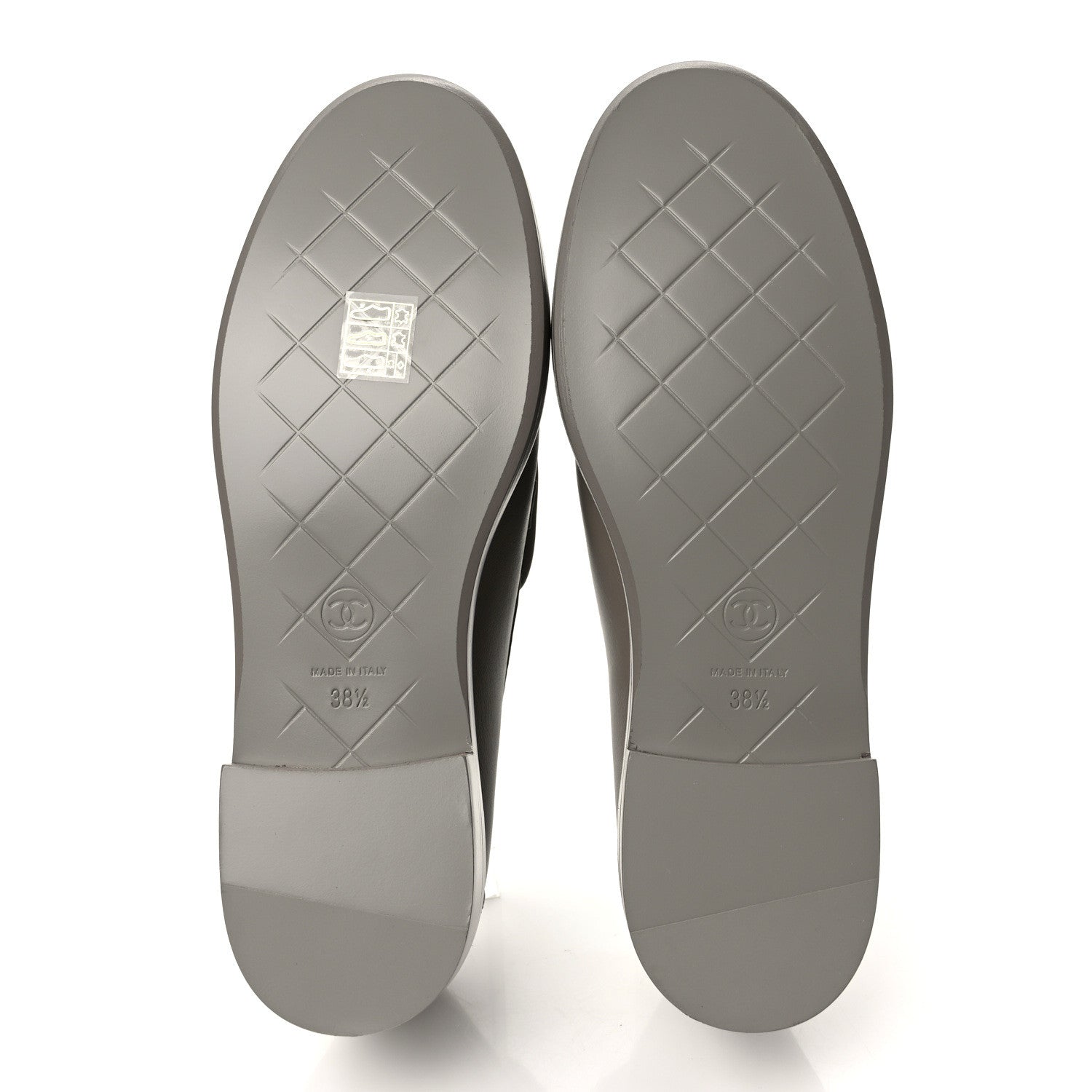 Chanel Lambskin Quilted CC Turnlock Moccasins 38.5 Grey 5 of 8