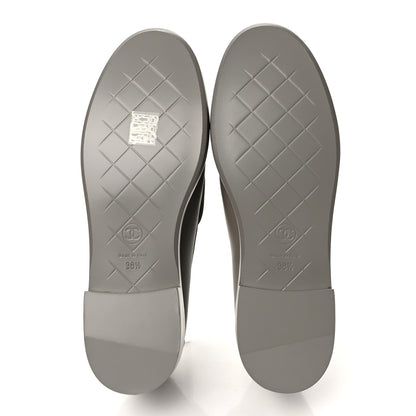Chanel Lambskin Quilted CC Turnlock Moccasins 38.5 Grey 5 of 8