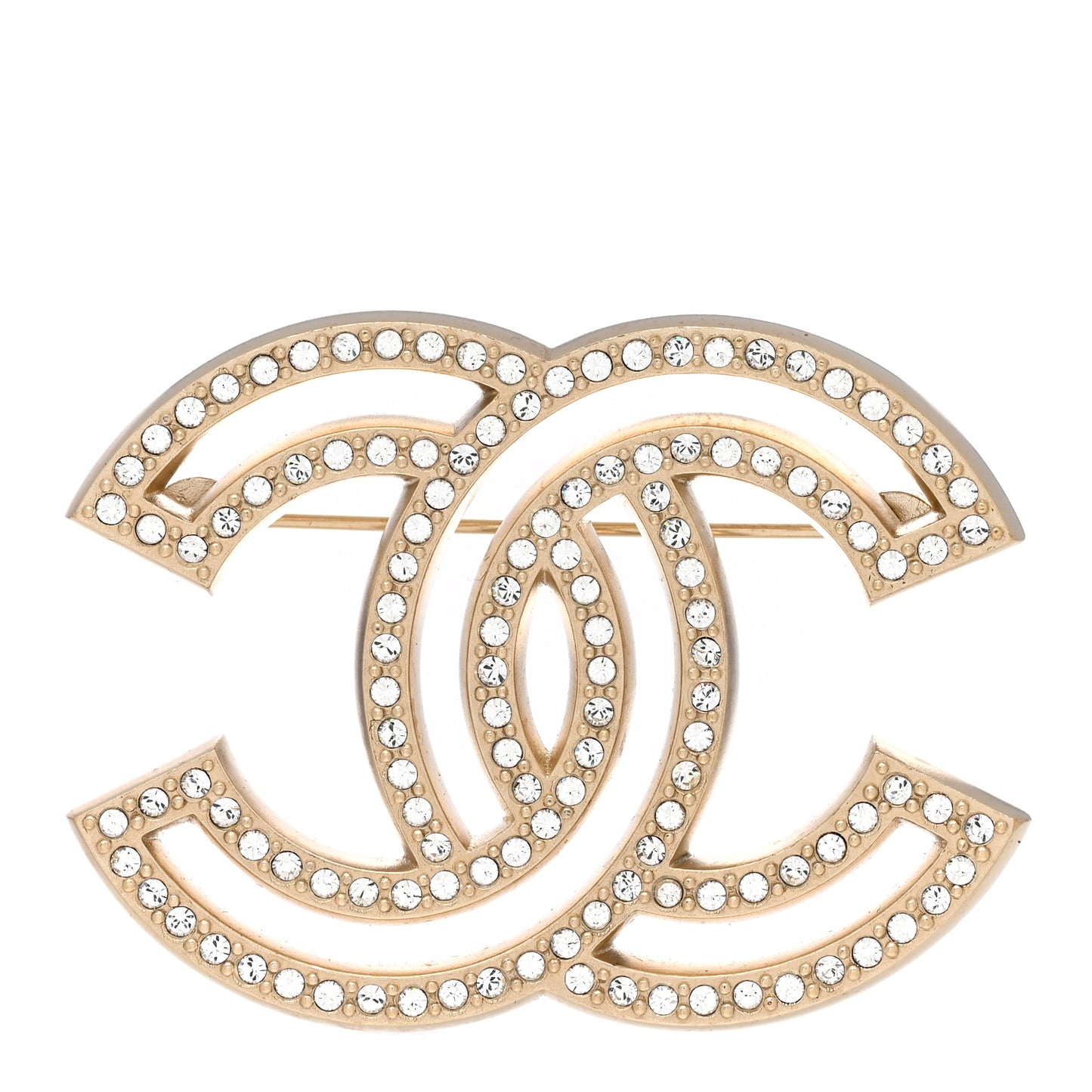 Crystal CC Brooch Light Gold