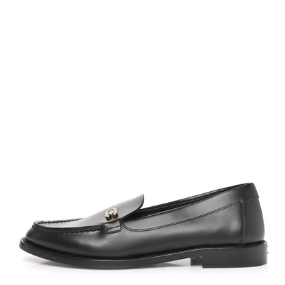 Chanel Calfskin Crystal CC Mocassin Loafers 37 Black 1 of 9