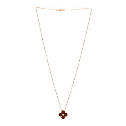Van Cleef & Arpels 18K Rose Gold Diamond Bulls Eye Vintage Alhambra Pendant Necklace 3 of 5
