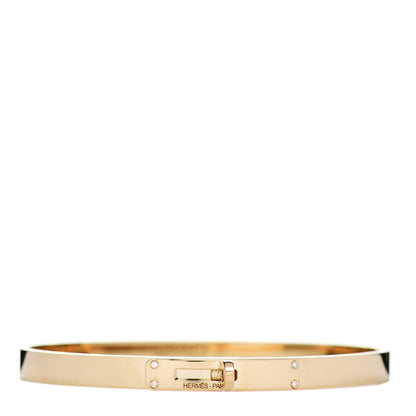 Hermes 18K Yellow Gold Diamond PM Kelly Bracelet XL 1 of 5