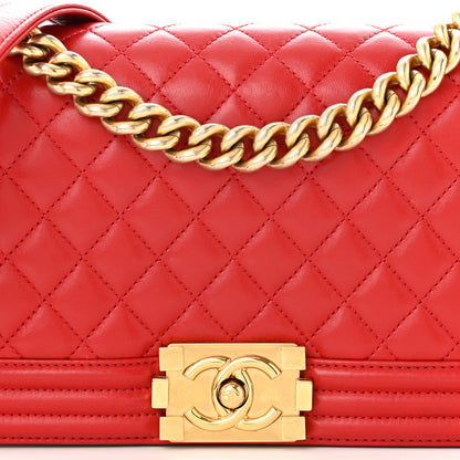 Chanel Lambskin Quilted Medium Boy Flap Red 8 of 12