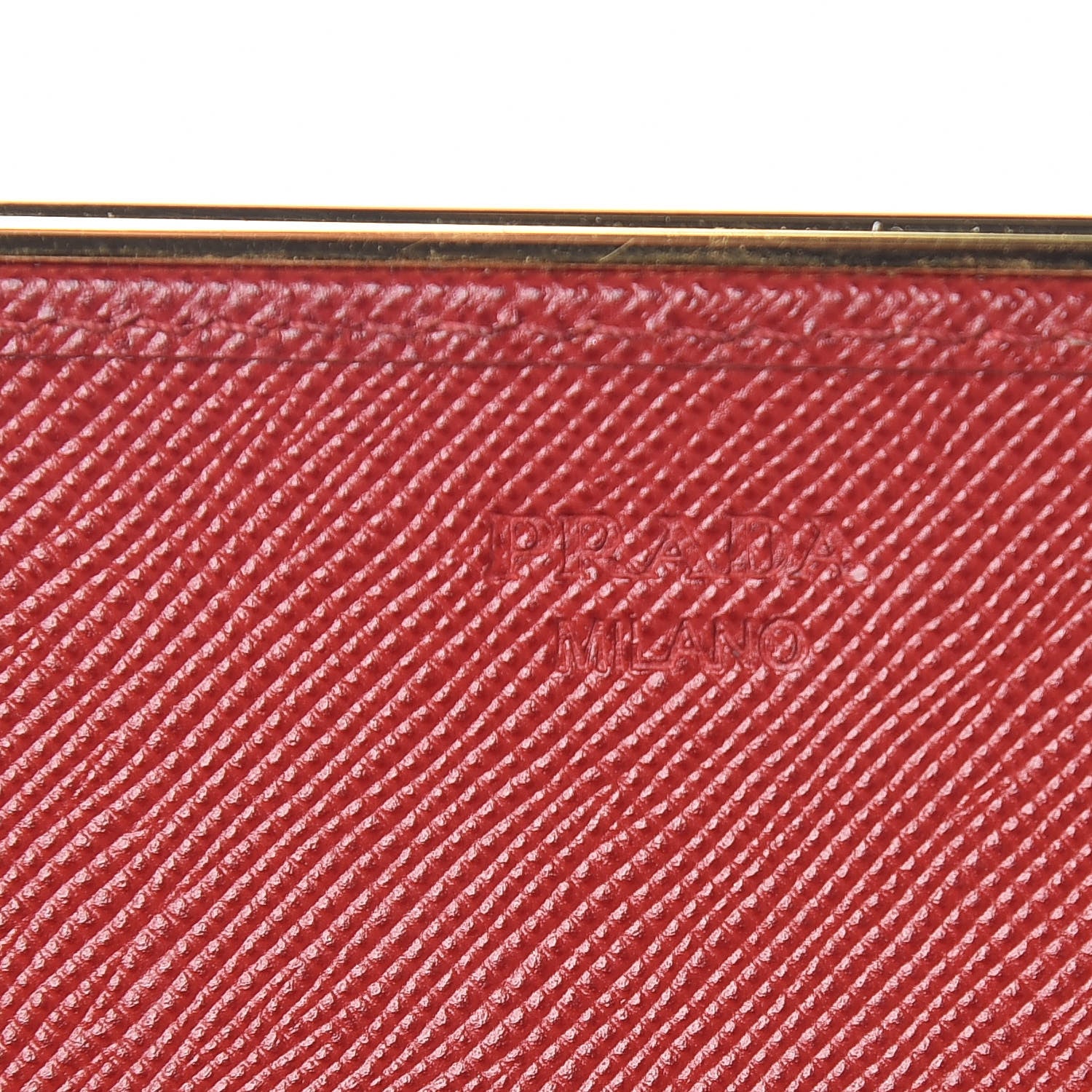 Prada Saffiano Metal Bar Continental Flap Wallet Fuoco 7 of 10