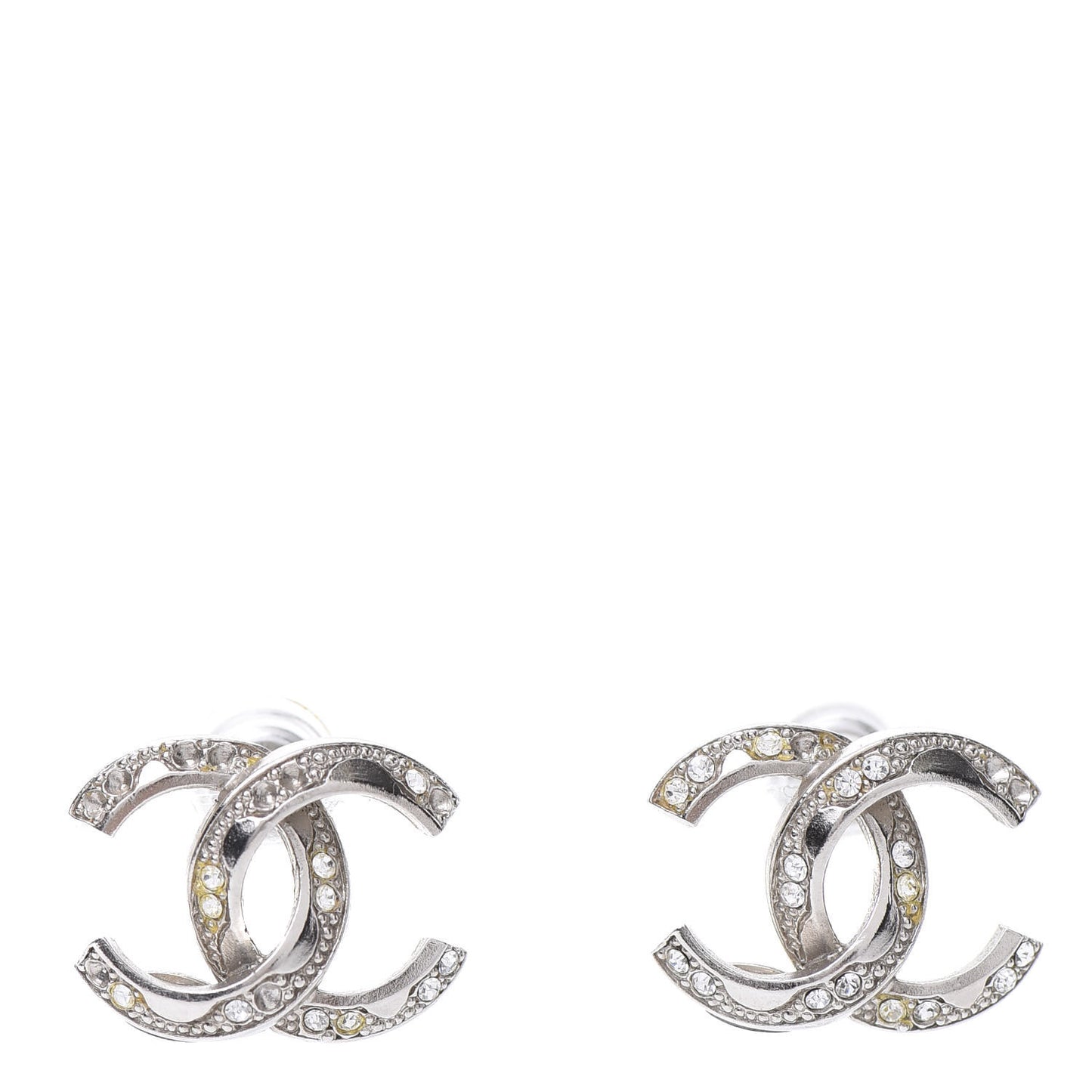 Crystal CC Earrings Silver
