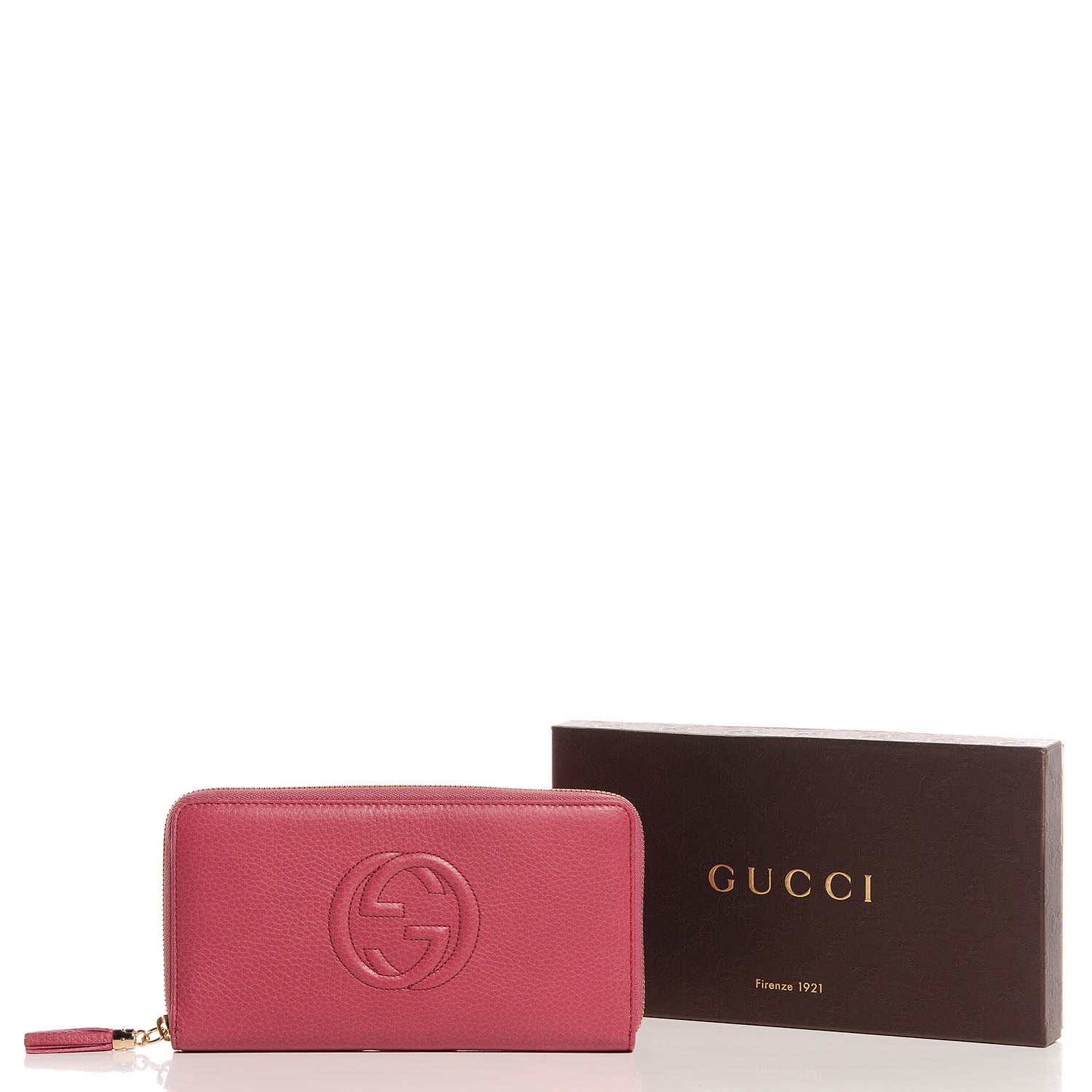 Gucci Calfskin Large Soho Zip Around Wallet Pink 5 of 8