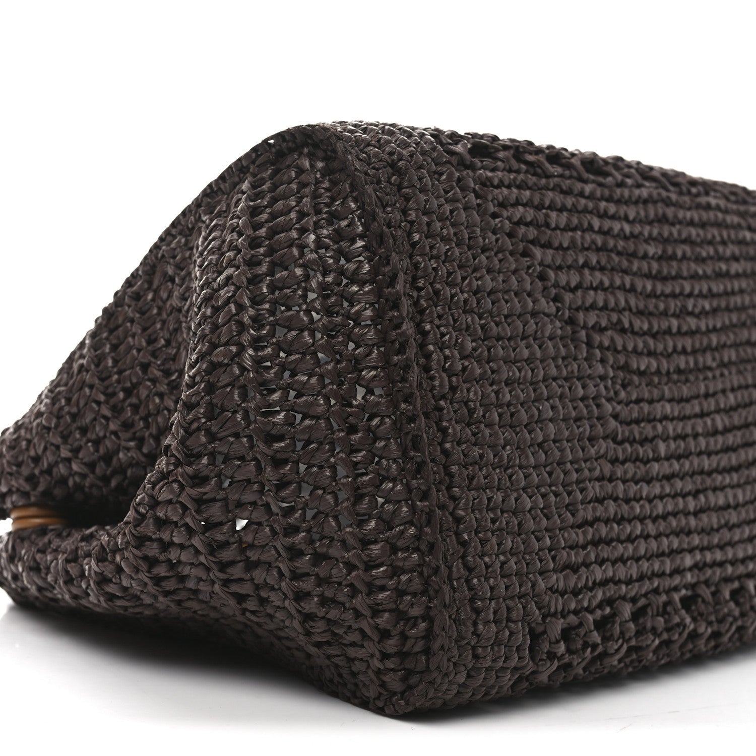 最終値下げ！MIU MIU ロゴハット Miu Miu Raffia Crochet Woven Logo Handbag Cacao Naturale 1726496