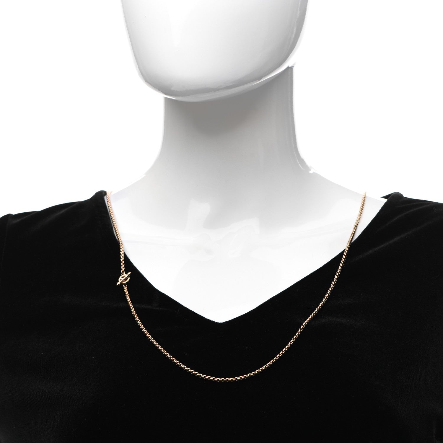 David Yurman Stainless Steel Acrylic 14K Rose Gold Bel Aire Chain Necklace Bronze 2 of 5