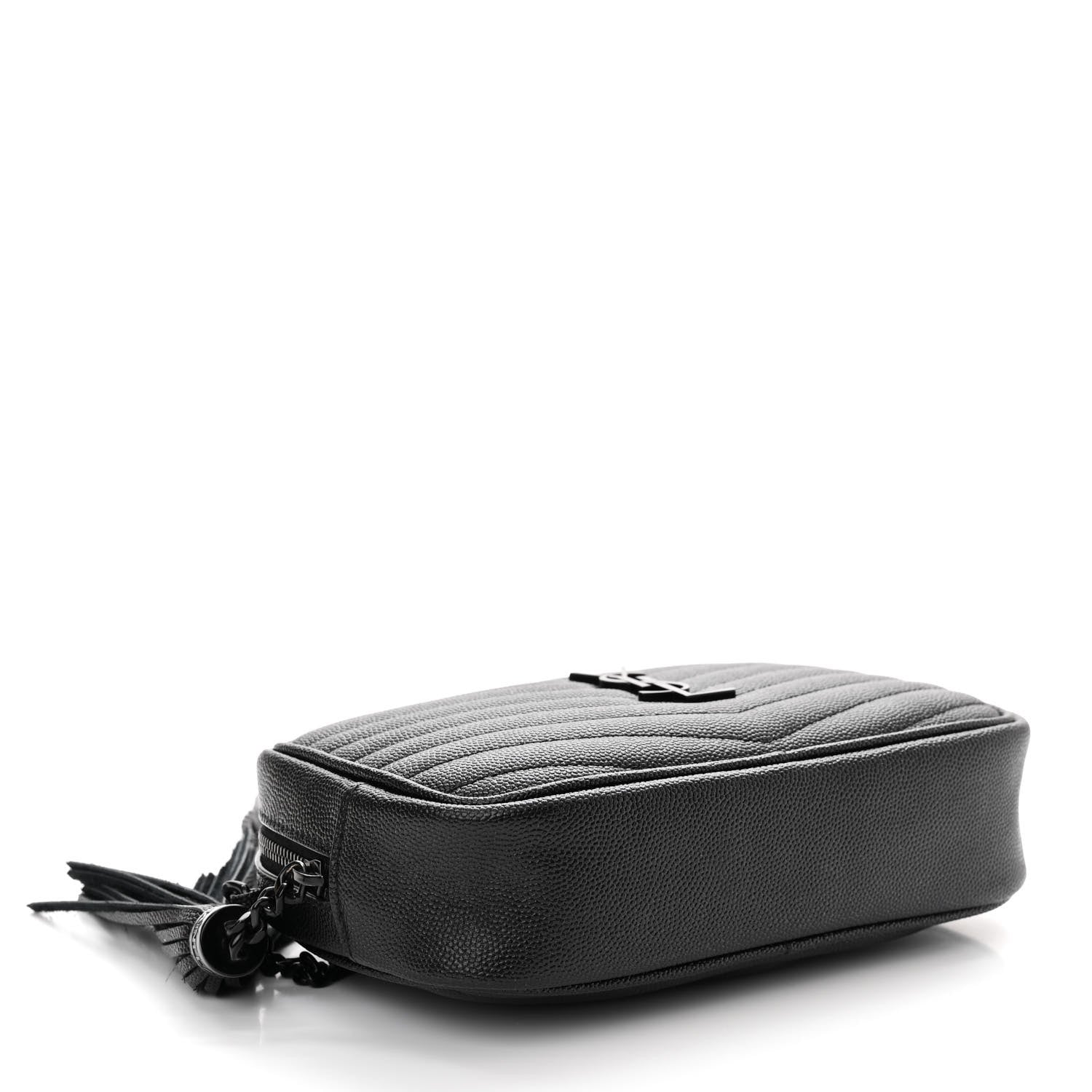 Saint Laurent Grain De Poudre Matelasse Monochrome Monogram Mini Lou Camera Bag Black 4 of 12