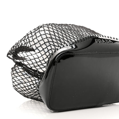 Prada Tessuto Mesh Patent Rete Bag Black 8 of 9