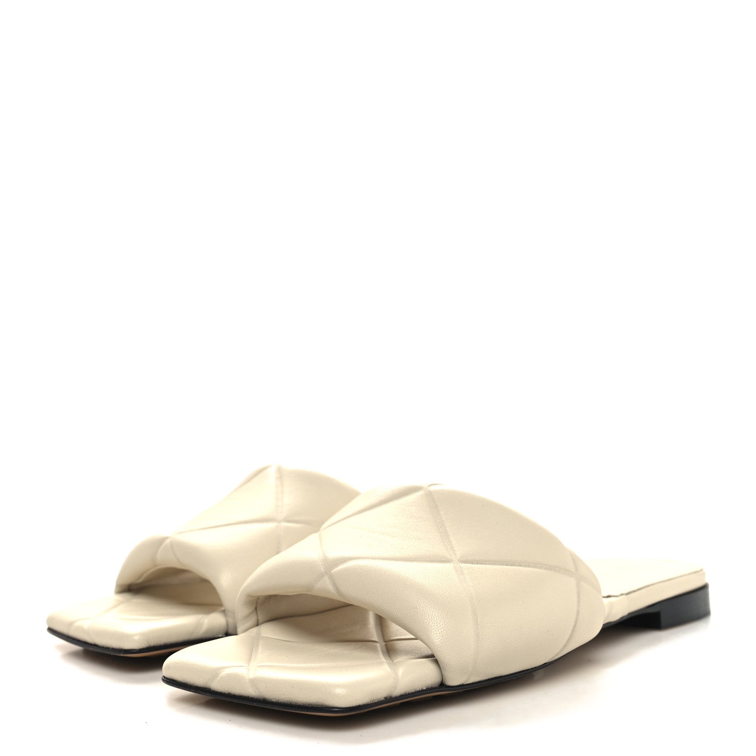 Bottega Veneta Nappa Quilted Rubber Lido Flat Sandals 36.5 Sea Salt 3 of 8