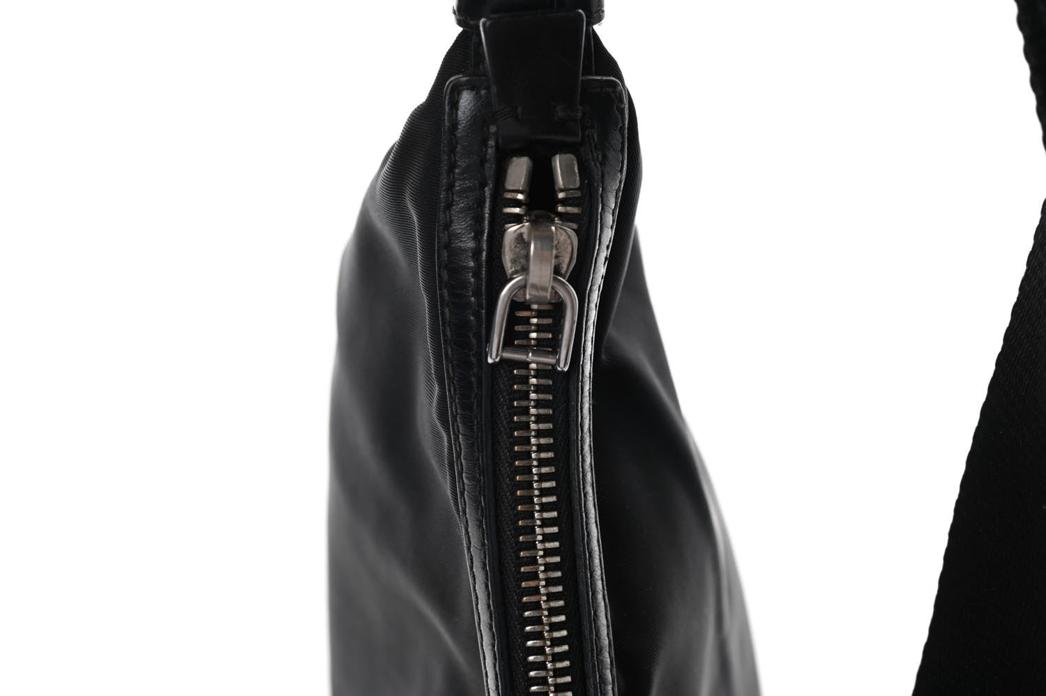 Prada Tessuto Nylon Calfskin Flat Messenger Bag Black 9 of 9