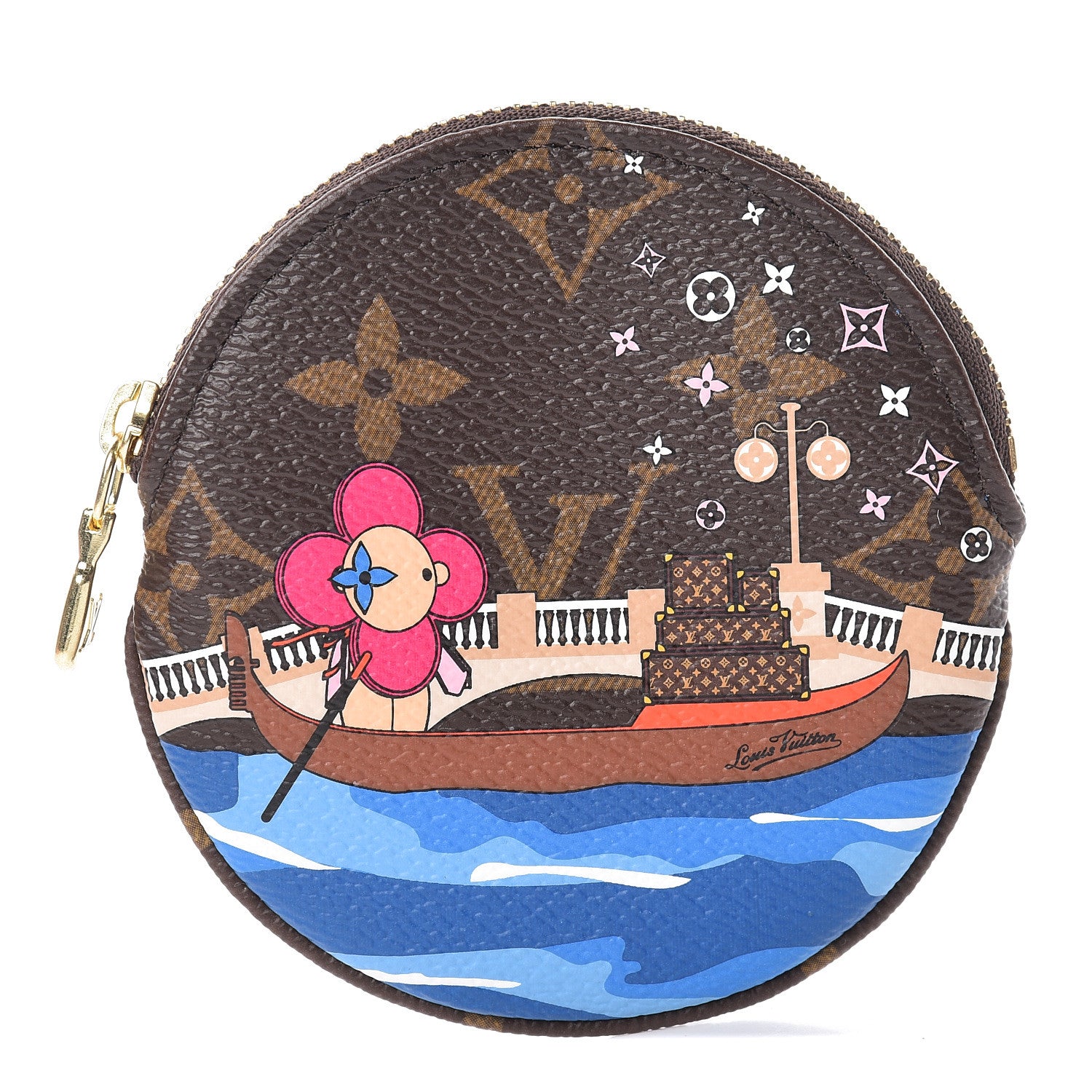 Louis Vuitton Monogram 2019 Christmas Animation Round Coin Purse Blue 1 of 8