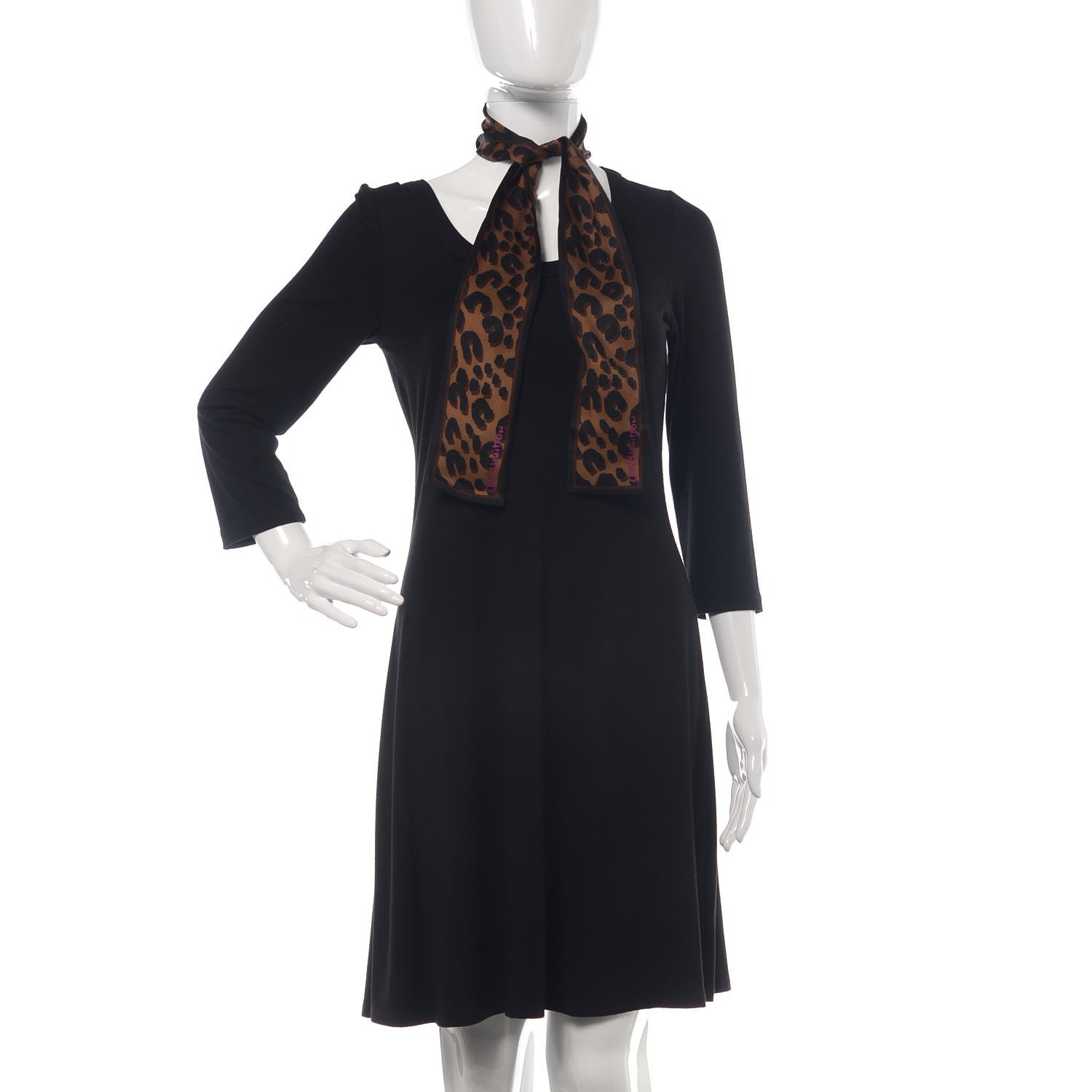 Louis Vuitton Silk Leopard Bandeau Scarf Marron 2 of 5