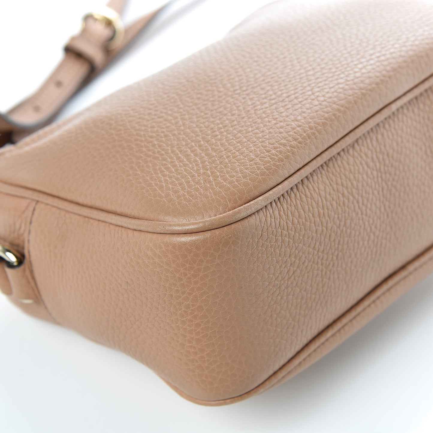 Pebbled Calfskin Small Soho Disco Bag Rose Beige
