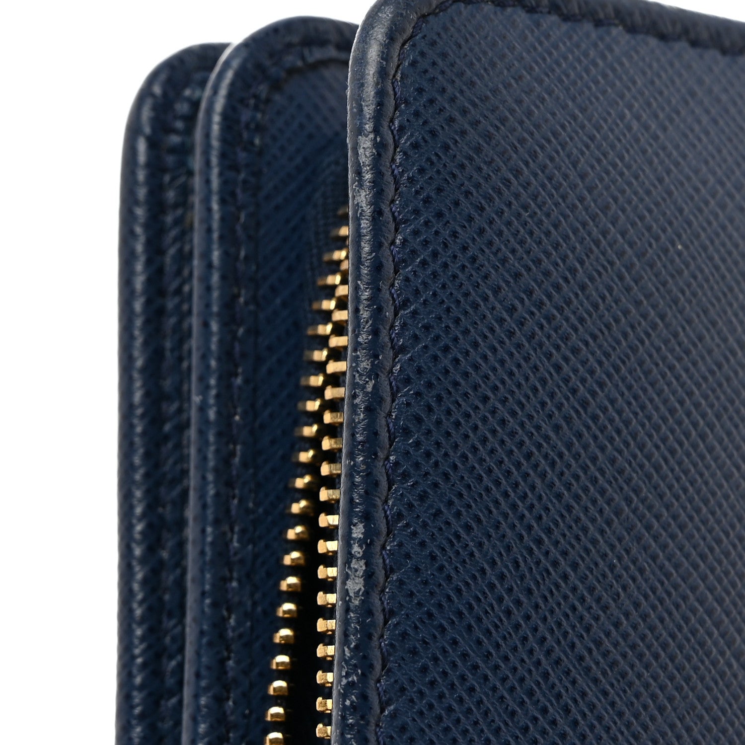 Prada Saffiano Metal Compact Wallet Bluette 10 of 15