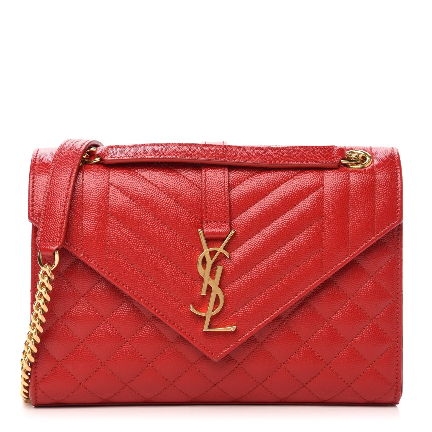 Grain De Poudre Textured Mixed Matelasse Triquilt Medium Monogram Satchel New Red