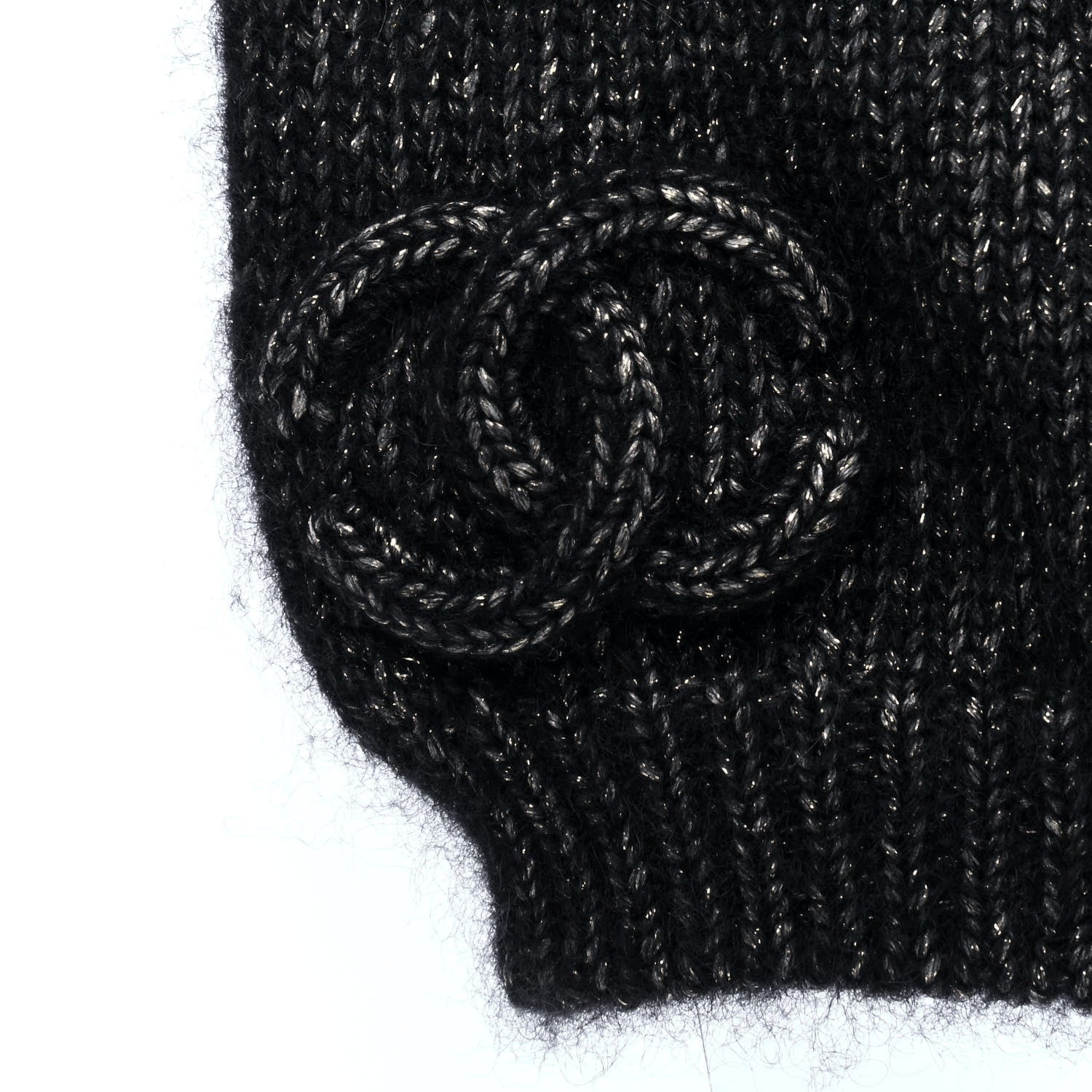 Chanel Cashmere Blend CC Beanie Hat Black Multicolor 3 of 4