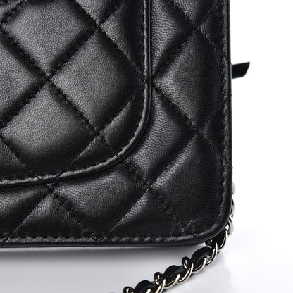 Chanel Lambskin Quilted Wallet On Chain WOC Black 12 of 14