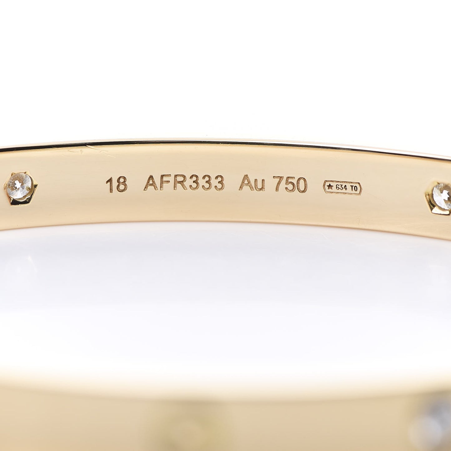 18K Yellow Gold 4 Diamond LOVE Bracelet 18