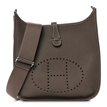 Hermes Taurillon Clemence Evelyne III PM Etoupe 1 of 12