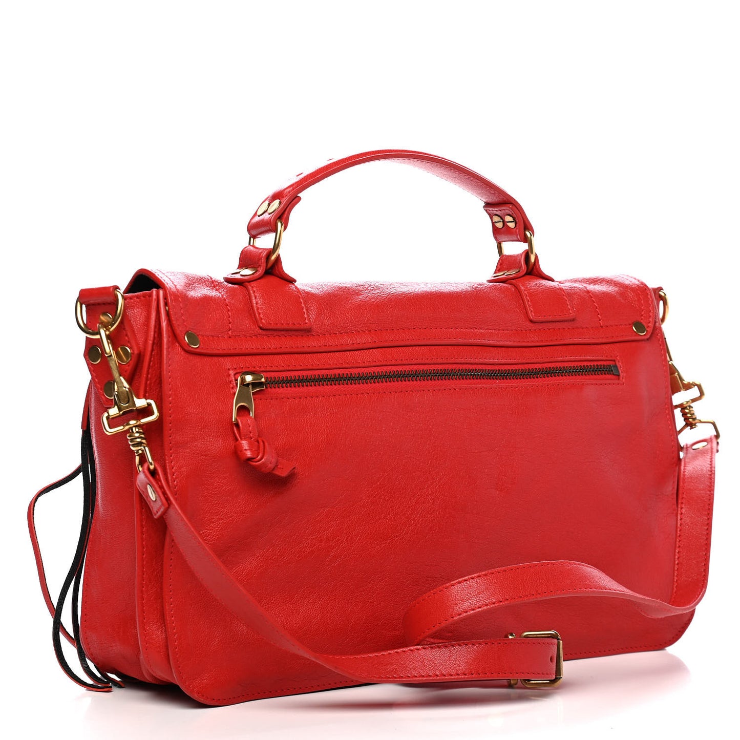 Lambskin Fringe Medium PS1 Satchel Red