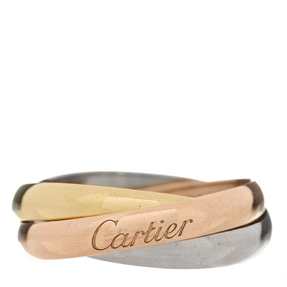 Cartier 18K Pink Yellow White Gold Small Trinity Ring 48 4.5 1 of 5