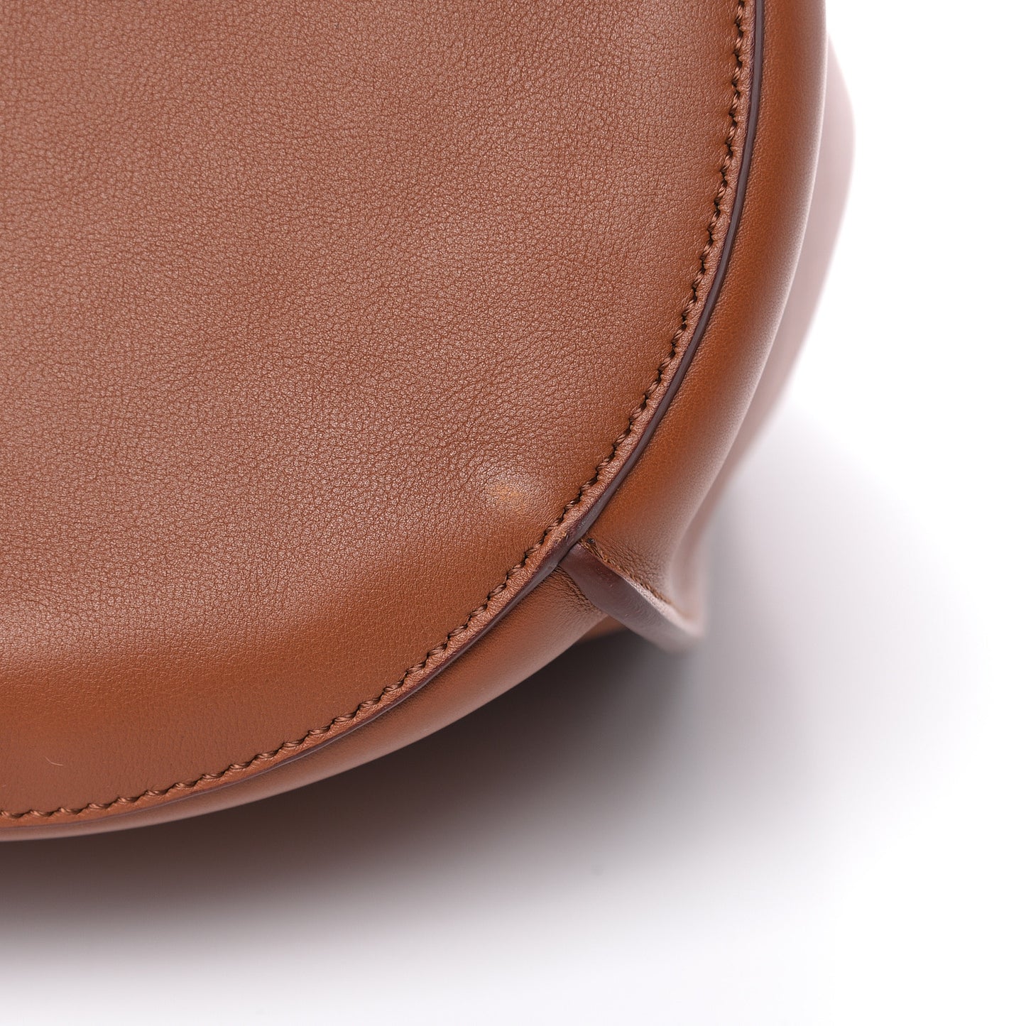 Smooth Calfskin Long Strap Big Bucket Bag Tan