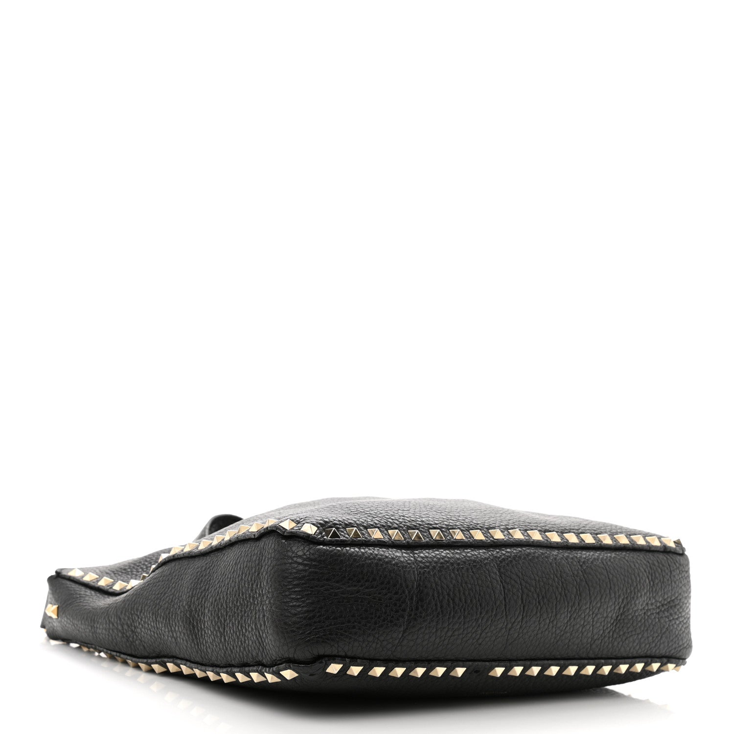 Valentino Garavani Pebbled Calfskin Large Rockstud Flip-Lock Messenger Bag Black 4 of 11