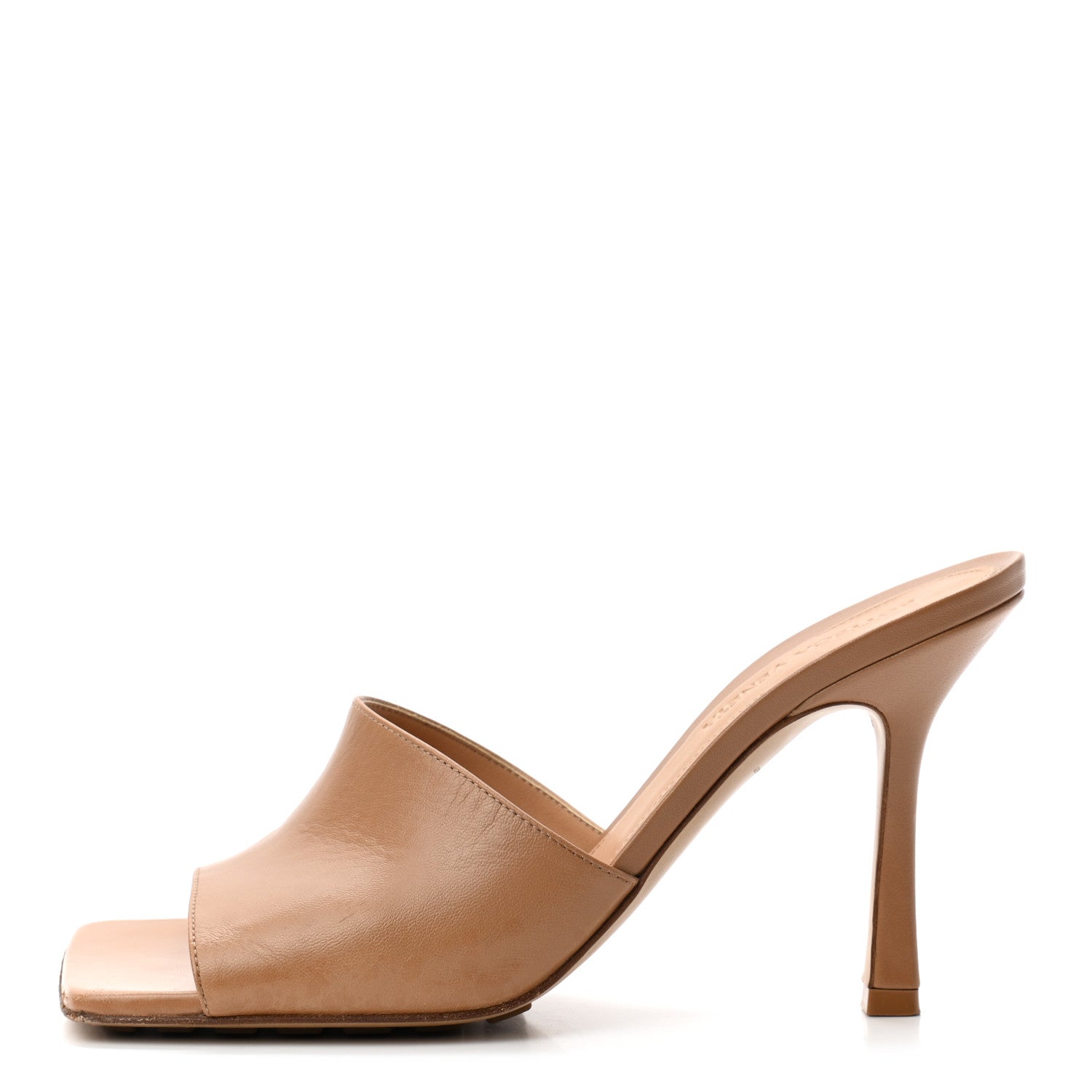 Bottega Veneta Lambskin Stretch Mule Sandals 38 Nude 1 of 10
