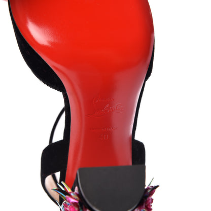 Christian Louboutin Velvet Madonaflor 100 Ankle Strap Pumps 40 Black 6 of 8