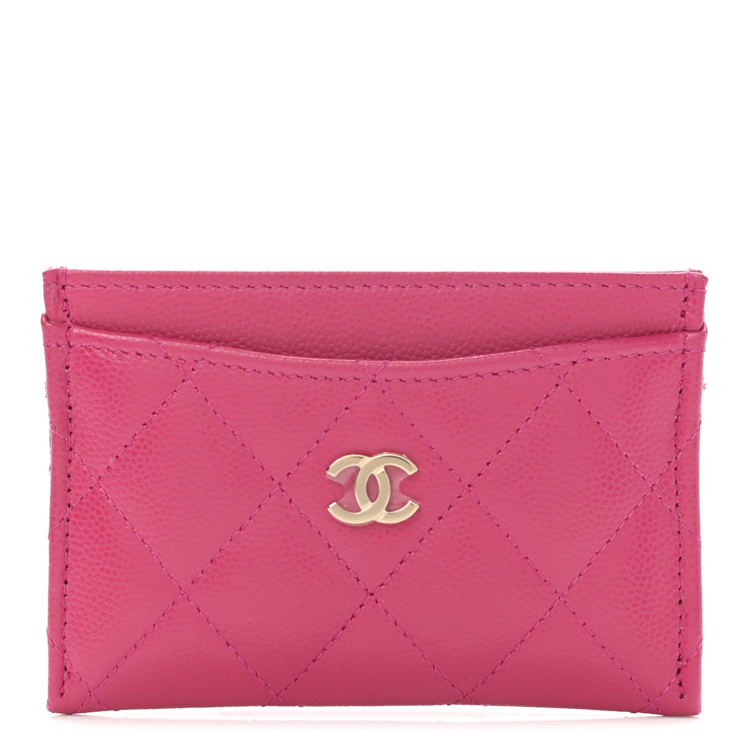 Chanel Caviar Quilted Card Holder Fuchsia 1 of 9