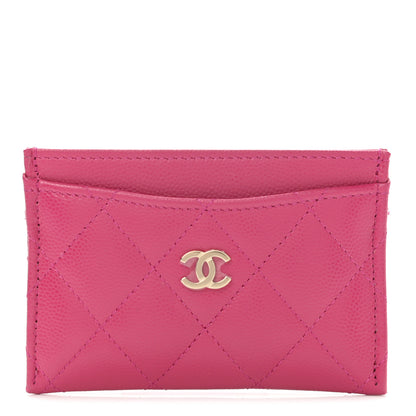 Chanel Caviar Quilted Card Holder Fuchsia 1 of 9