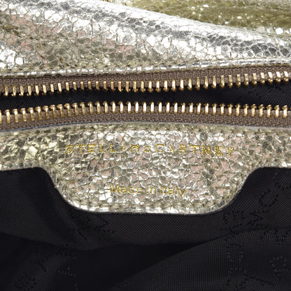Stella McCartney Metallic Crackle Shaggy Deer Falabella Fold Over Tote Gold 7 of 15