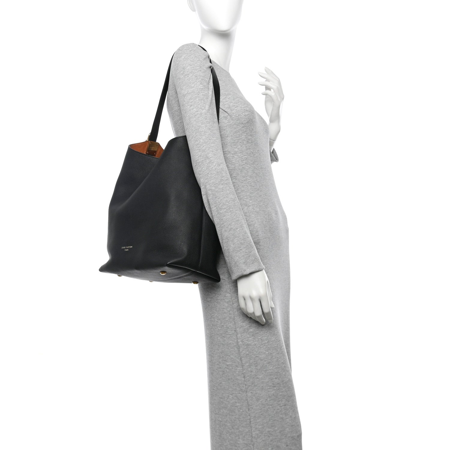 Louis Vuitton Grained Calfskin Low Key Hobo MM Black 2 of 11