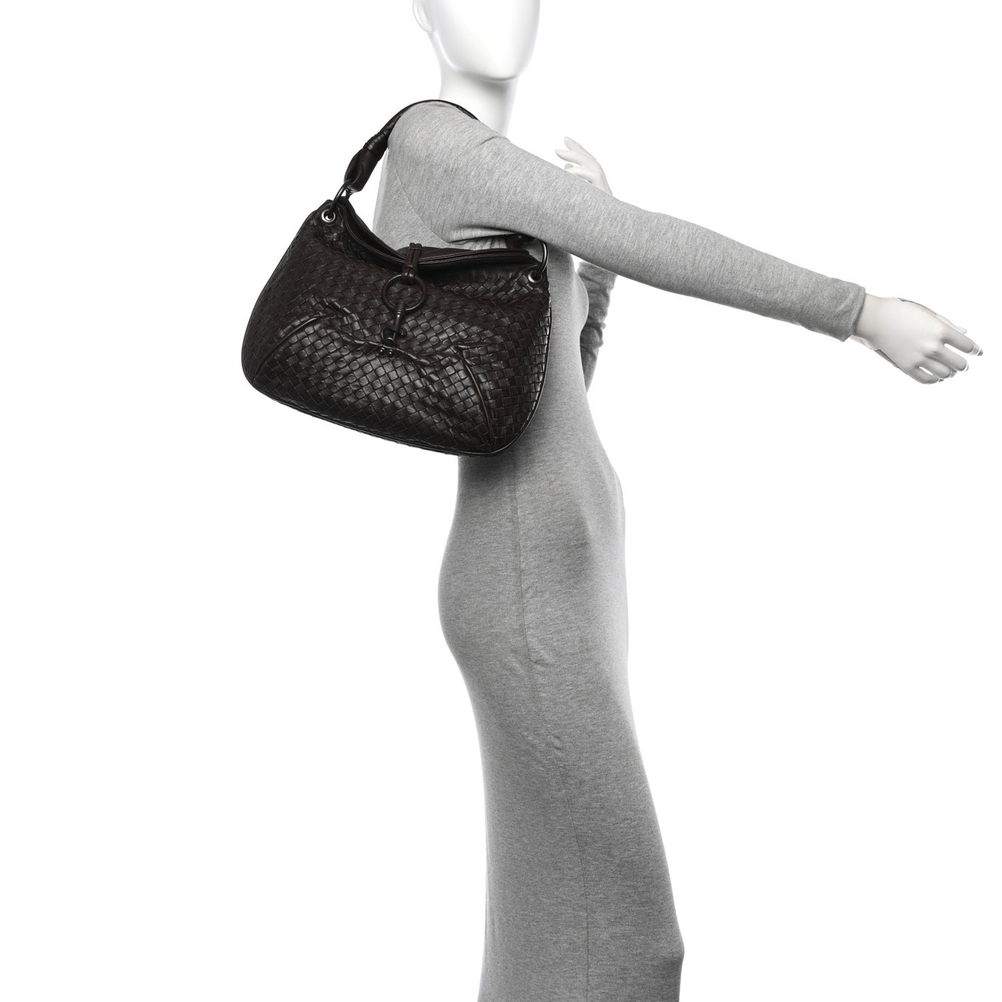 VENETA Nappa Intrecciato Hobo Ebano