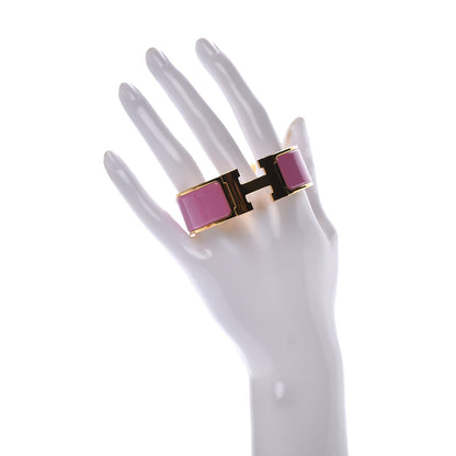 Hermes Enamel Wide Clic Clac H Bracelet PM Rose Flamingo 2 of 9