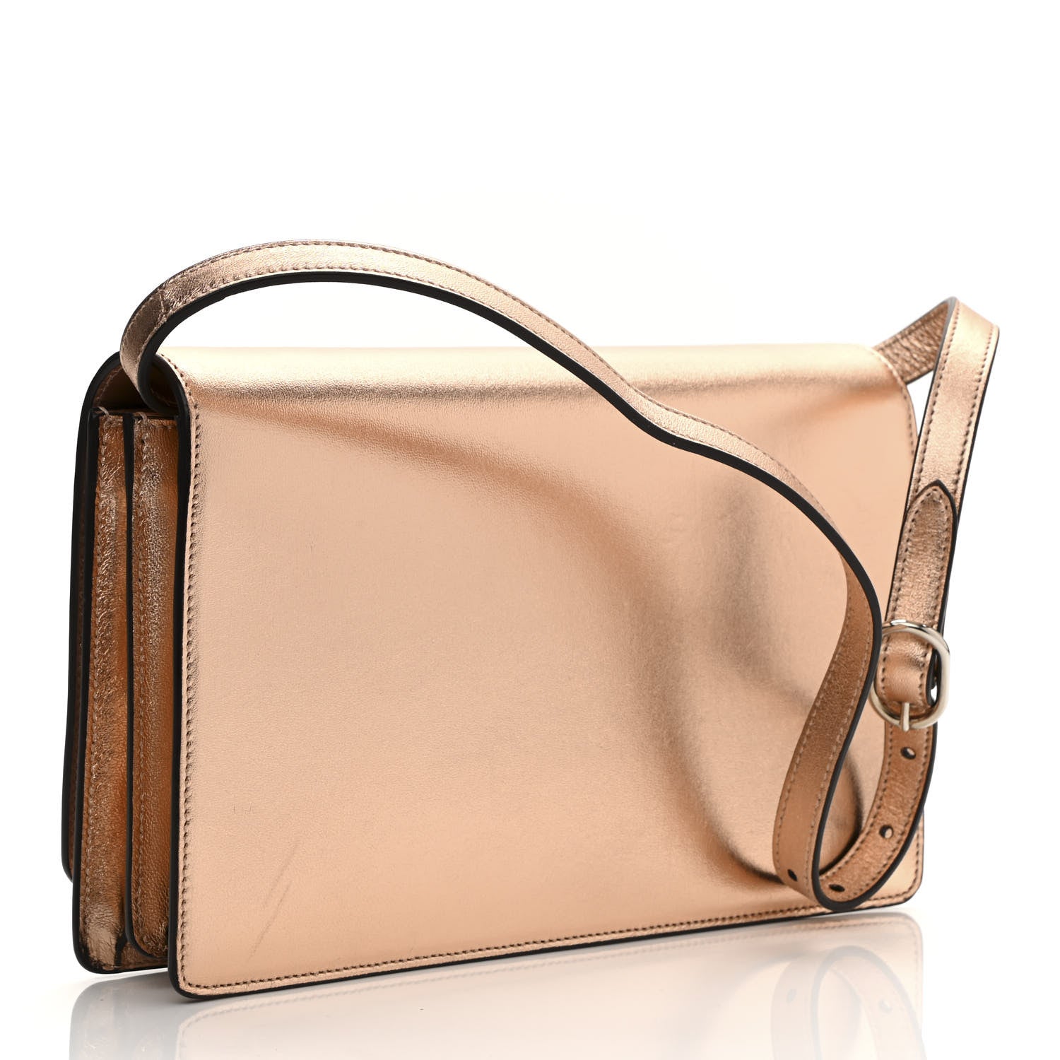 Gucci Metallic Nappa Crystal GG Broadway Shoulder Bag Pink 3 of 15