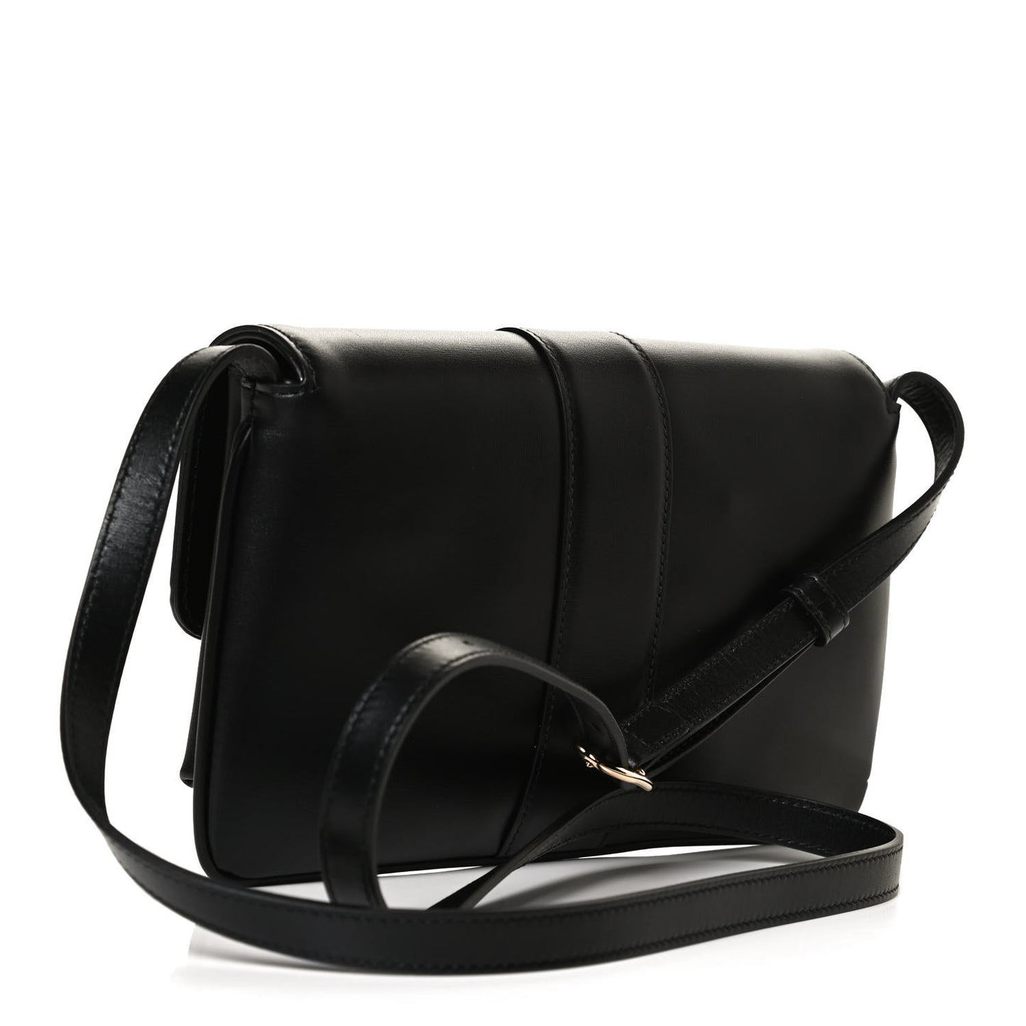 Vitello Palmellato Lux Small Arli Flap Shoulder Bag Black
