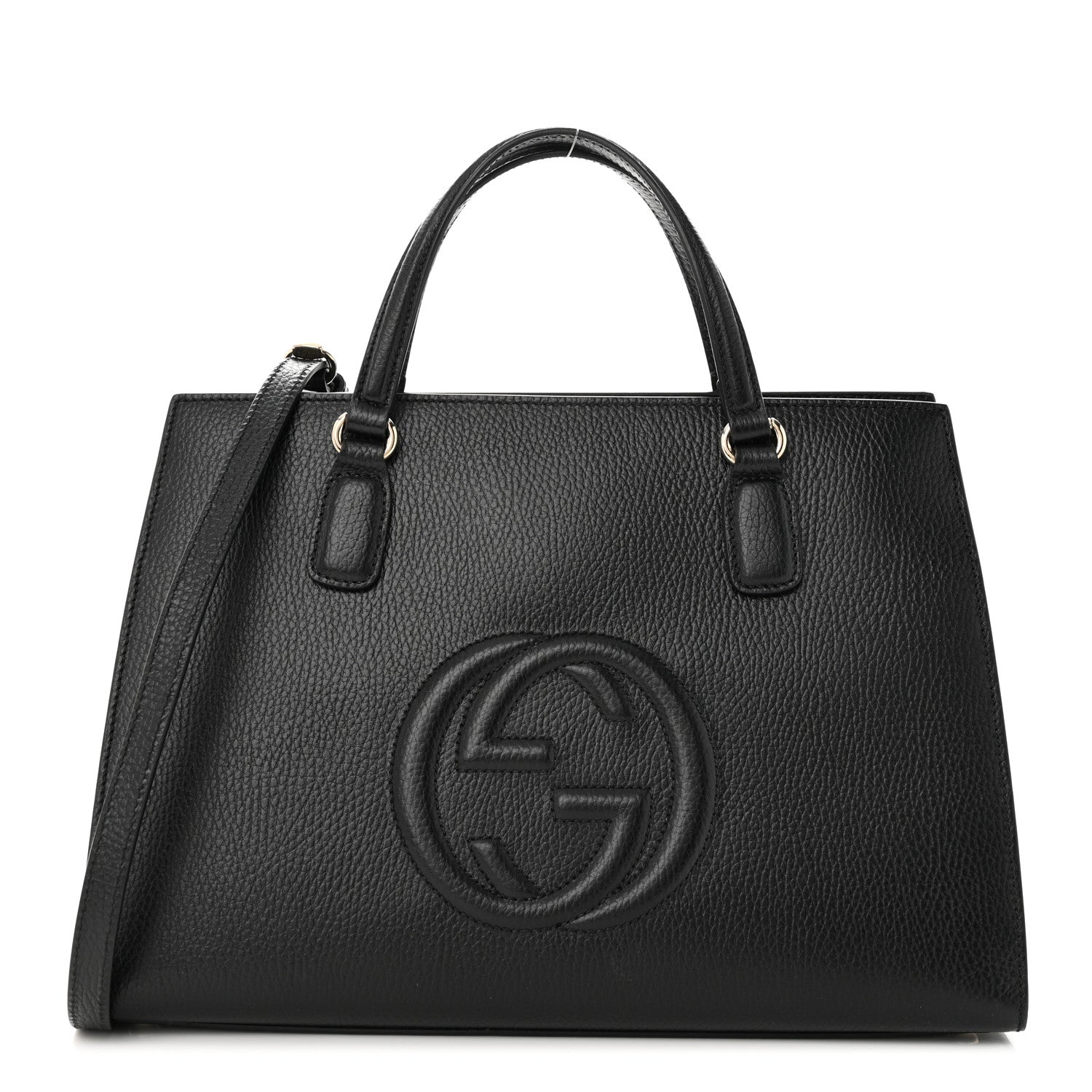 Gucci Pebbled Calfskin Large Soho Top Handle Satchel Black 1 of 10